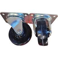 Plate Caster, Swivel, 4" (101.6 mm), Rubber, 225 lbs. (102 kg.) Action Paper