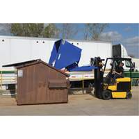 Self-Dumping Hopper, Steel, 3 cu.yd., Blue Action Paper