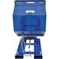 Self-Dumping Hopper, Steel, 1 cu.yd., Blue Action Paper