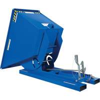 Self-Dumping Hopper, Steel, 3/4 cu.yd., Blue Action Paper