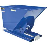 Self-Dumping Hopper, Steel, 1 cu.yd., Blue Action Paper