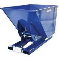 Self-Dumping Hopper, Steel, 1 cu.yd., Blue Action Paper