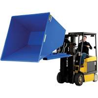 Self-Dumping Hopper, Steel, 2-1/2 cu.yd., Blue Action Paper