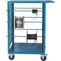 Mobile Wire Spool Cart, Steel, 6 Rod, 21" W x 48" H x 38" D, 1200 lbs. Capacity Action Paper