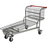 Nestable Wire Cart, Steel, 28-3/4" x 37-1/16" x 59-5/8", 275 lbs. Capacity Action Paper