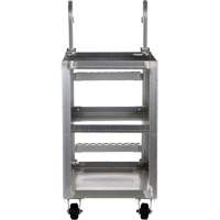 Stockpicker Truck, Aluminum, 21-7/8" W x 40" D, 3 Shelves, 660 lbs. Capacity Action Paper