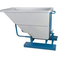 Self-Dumping Hopper, Polyethylene, 5/8 cu.yd., Grey Action Paper
