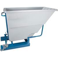 Self-Dumping Hopper, Polyethylene, 1-1/10 cu.yd, Grey Action Paper