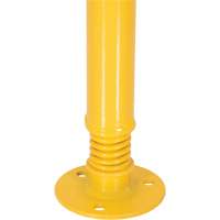 Spring Loaded Bollard, Steel, 42" H x 2-1/8" W, Yellow Action Paper