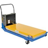 DC Powered & Manual Scissor Lift Table, Steel, 48" L x 24" W, 1000 lbs. Capacity Action Paper