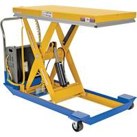 DC Powered & Manual Scissor Lift Table, Steel, 48" L x 24" W, 1000 lbs. Capacity MP198 | Action Paper