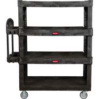 Chariot utilitaire robuste et ergonomique, 4 tiers, 24-1/4" x 62-2/5" x 54-1/10", Capacit&eacute; 700 lb Action Paper