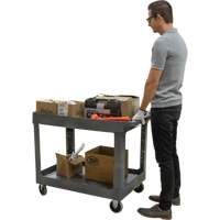 Chariot utilitaire pour l'entretien, 2 tiers, 24-5/8" x 32-1/2" x 40", Capacit&eacute; 550 lb Action Paper