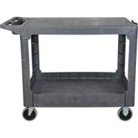 Chariot utilitaire pour l'entretien avec tablette plate, 2 tiers, 25-1/4" x 32-1/4" x 44", Capacit&eacute; 550 lb Action Paper