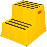 Industrial Step Stool, 2 Steps, 26" x 22-7/16" x 19-11/16" High Action Paper