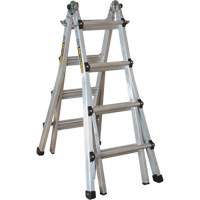 Telescoping Multi-Position Ladder, Aluminum, 300 lbs., CSA Grade 1A Action Paper
