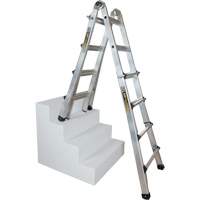 Telescoping Multi-Position Ladder, Aluminum, 300 lbs., CSA Grade 1A Action Paper