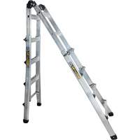 Telescoping Multi-Position Ladder, Aluminum, 300 lbs., CSA Grade 1A Action Paper