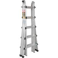 Telescoping Multi-Position Ladder, Aluminum, 300 lbs., CSA Grade 1A Action Paper