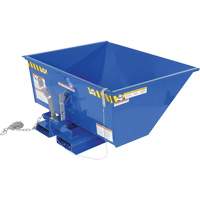 Low Profile D-Style Self Dumping Hopper, Steel, 1/2 cu.yd., Blue Action Paper