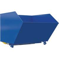 Heavy-Duty H-Style Bump & Dump Hopper, Steel, 1-1/2 cu.yd., Blue Action Paper