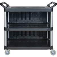 Utility Cart, 3 Tiers, 19-3/4" x 37-1/2" x 40-1/4", 250 lbs. Capacity Action Paper