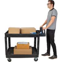 Utility Cart, 2 Tiers, 25-5/8" x 33-1/2" x 43-3/4", 550 lbs. Capacity Action Paper