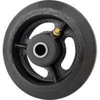 Mold-On Rubber Wheel, 5'' (127 mm) Dia. x 1-1/2" (38 mm) W, 400 lbs. (181 kg.) Capacity Action Paper