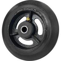 Mold-On Rubber Wheel, 6'' (152 mm) Dia. x 1-1/2" (38 mm) W, 450 lbs. (204 kg.) Capacity Action Paper