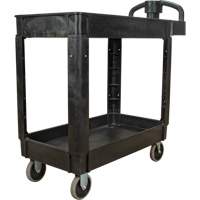 Utility Cart, 2 Tiers, 17-1/8" x 33-1/2" x 37-5/8", 550 lbs. Capacity Action Paper
