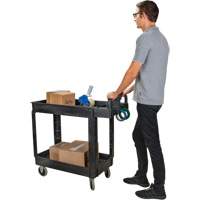 Utility Cart, 2 Tiers, 17-1/8" x 33-1/2" x 37-5/8", 550 lbs. Capacity Action Paper
