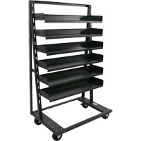 Single-Sided Heavy Duty A-Frame Cart with 6 Trays, 38" x 25" x 63", 2500 lbs. Capacity Action Paper