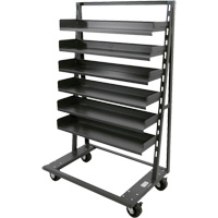 Single-Sided Heavy Duty A-Frame Cart with 6 Trays, 38" x 25" x 63", 2500 lbs. Capacity Action Paper