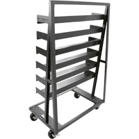 Single-Sided Heavy Duty A-Frame Cart with 6 Trays, 38" x 25" x 63", 2500 lbs. Capacity Action Paper