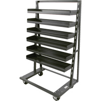Single-Sided Heavy Duty A-Frame Cart with 6 Lipped Trays, 38" x 25" x 63", 2500 lbs. Capacity Action Paper