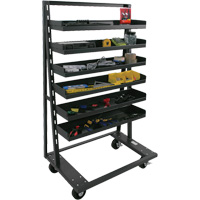 Single-Sided Heavy Duty A-Frame Cart with 6 Lipped Trays, 38" x 25" x 63", 2500 lbs. Capacity Action Paper