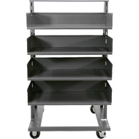 Single-Sided Heavy Duty A-Frame Cart with 4 Large Trays, 38" x 25" x 63", 2500 lbs. Capacity Action Paper