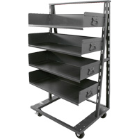 Single-Sided Heavy Duty A-Frame Cart with 4 Large Trays, 38" x 25" x 63", 2500 lbs. Capacity Action Paper