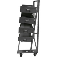 Single-Sided Heavy Duty A-Frame Cart with 4 Large Trays, 38" x 25" x 63", 2500 lbs. Capacity Action Paper