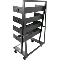 Single-Sided Heavy Duty A-Frame Cart with 4 Large Trays, 38" x 25" x 63", 2500 lbs. Capacity Action Paper