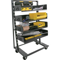 Single-Sided Heavy Duty A-Frame Cart with 4 Large Trays, 38" x 25" x 63", 2500 lbs. Capacity Action Paper