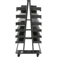 Double-Sided Heavy Duty A-Frame Cart with 12 Trays, 38" x 30" x 63", 2500 lbs. Capacity Action Paper