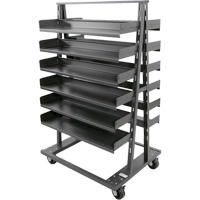 Double-Sided Heavy Duty A-Frame Cart with 12 Trays, 38" x 30" x 63", 2500 lbs. Capacity Action Paper