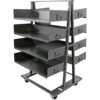 Double-Sided Heavy Duty A-Frame Cart with 8 Large Trays, 38" x 30" x 63", 2500 lbs. Capacity Action Paper