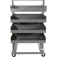 Double-Sided Heavy Duty A-Frame Cart with 8 Large Lipped Trays, 38" x 30" x 63", 2500 lbs. Capacity Action Paper