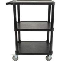 Utility Cart with Flat Shelf, 3 Tiers, 18-1/8" x 37-3/8" x 27-3/4", 330 lbs. Capacity Action Paper
