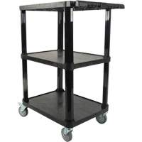 Utility Cart with Flat Shelf, 3 Tiers, 18-1/8" x 37-3/8" x 27-3/4", 330 lbs. Capacity Action Paper