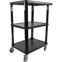 Utility Cart with Flat Shelf, 3 Tiers, 18-1/8" x 37-3/8" x 27-3/4", 330 lbs. Capacity Action Paper