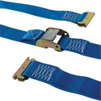 Ratchet Utility Strap, Cam Buckle, 2" W x 20' L, 835 lbs. (379 kg) WLL Action Paper