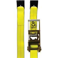 Winch Strap, Flat Hook, 3" W x 30' L, 5400 lbs. (2449 kg) Working Load Limit Action Paper